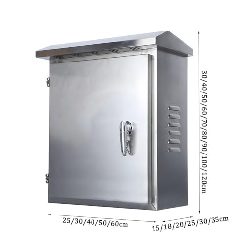 304 Stainless Steel Outdoor Electrical Junction Box, Weatherproof Wall-Mounted Enclosure with Mounting Plate for Secure Electrical Connections and Protection
