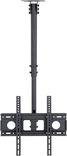Supporto TV universale regolabile con staffa inclinabile e girevole 400 x 400 mm compatibile con centri commerciali luoghi di lavoro e negozi al dettaglio montaggio a soffitto nero