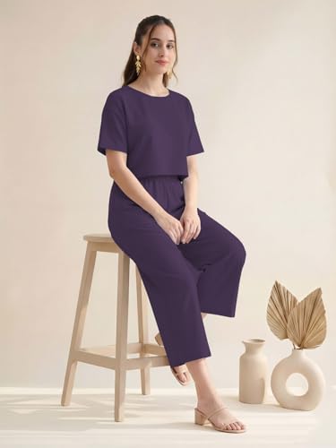 Image of Leriya Fashion Co-ord Set for Women Stylish - Trendy Korean Summer Travel Outfit | Lightweight Two Piece Dress for Beach & Holiday Look | Casual Style Textured Dress for Woman