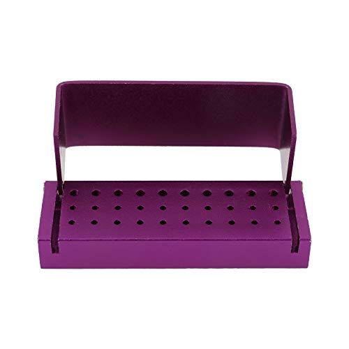 Annhua Dental Bur Blocks Aluminum Bur Holders for Diamond Burs, High-Speed Drill Storage Opening Box Dentist Tool - Purple