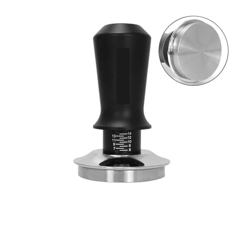 Coffee Tamper Coffee Tamper Constant Pressure Calibrated Double Spring Barista Tools(5.33CM Black Flat)