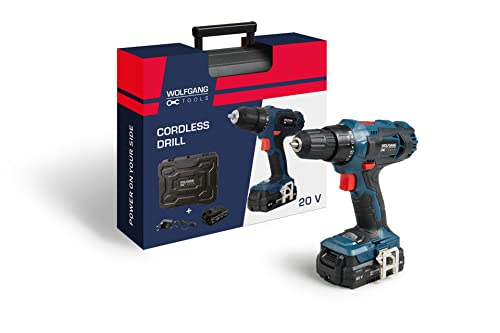 WOLFGANG 20 V Akkuschrauber Werkzeug, Kleiner Akku Screwdriver mit Zubehör, Kabelloser Bohrschrauber inkl. Koffer, Akku…