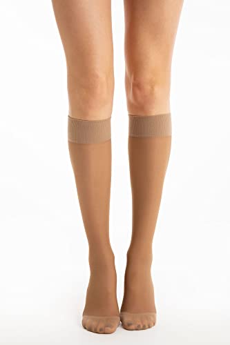 Relaxsan Basic 850 (1 Pair - Beige 4/XL) Compression Socks for Women Knee High Socks 18-22 mmHg - Image 3