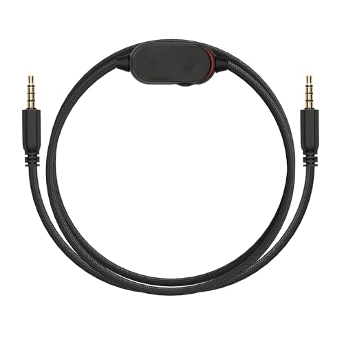 kwmobile Headphone Cable for Alienware AW920H / AW720H / AW310H / AW510H / AW988-100cm Replacement Cord with Microphone + Volume Control - Black