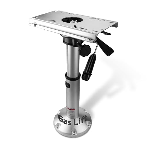 Gas Lift Boat Seat Pedestal with Slide Mount, Aluminum Adjustable Height from 17