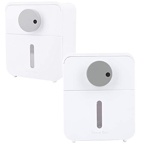 Akozon Portarrollos con Estante para Baño - Portarrollos de Papel Higiénico Montado en la Pared con Cajón Superior y Diseño