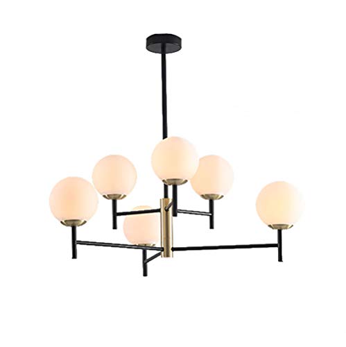 Lustre moderne 6 lampes pour illuminer un salon sombre avec élégance