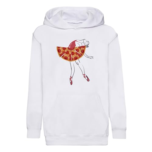 Sweat à capuche enfant pizza ballerine en coton premium pour fille et garçon