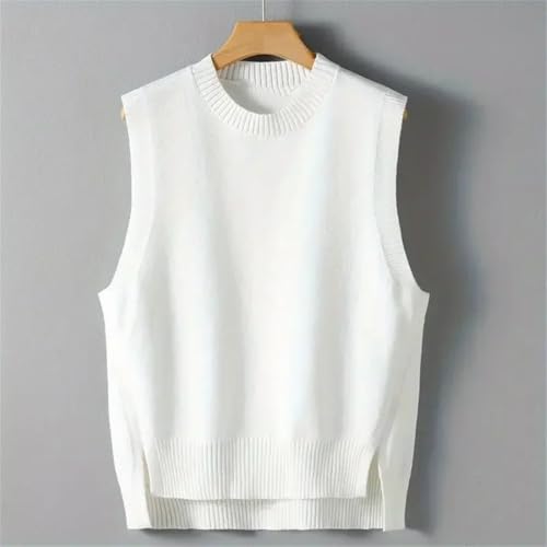 Men's Round Neck Sleeveless Knitted Sweaters Vest Loose Fit Casual Waistcoat Knitted Vest 6