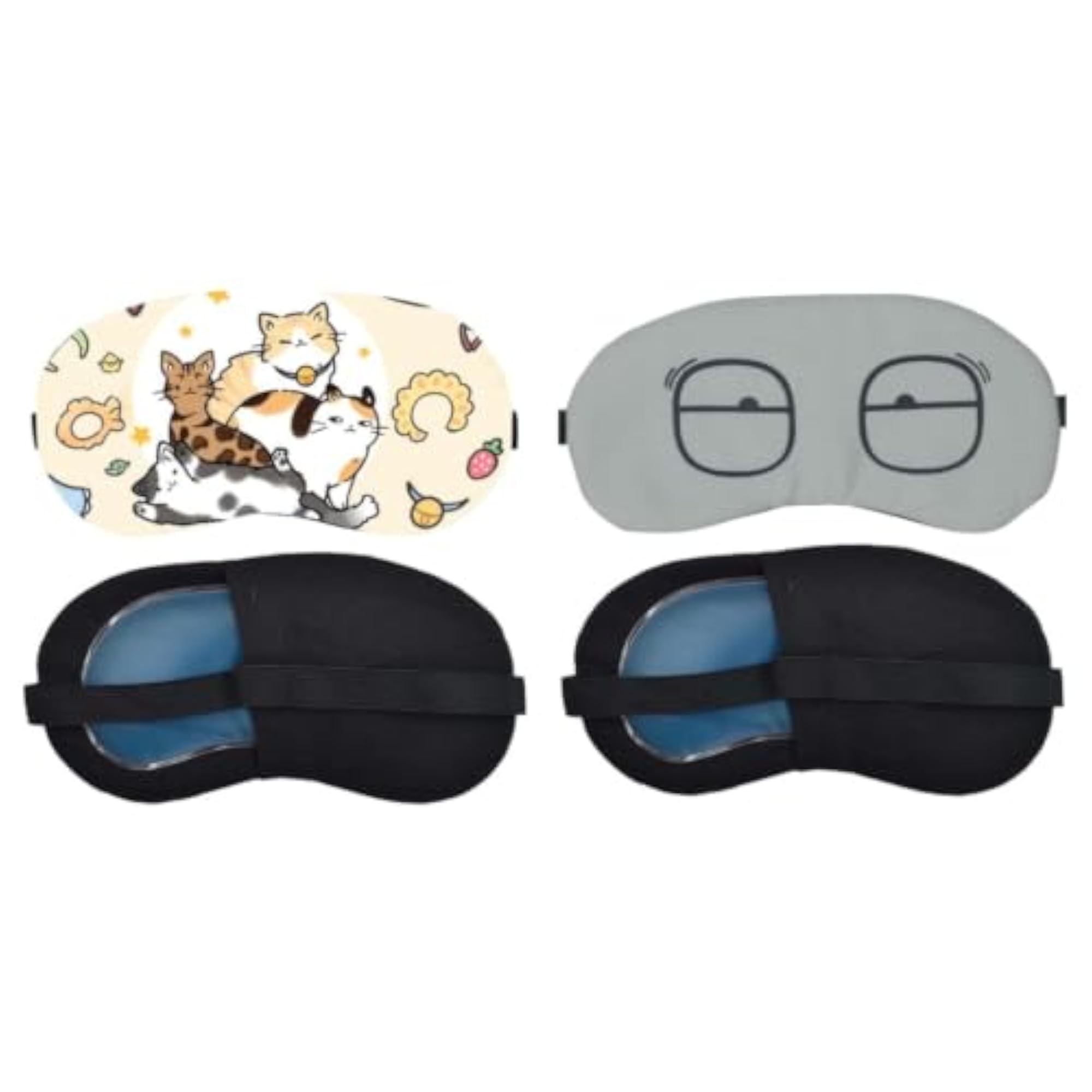 Pack of 2 Soft Blindfold Sleeping Masks for Travel, Adjustable Design