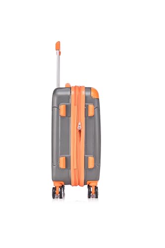 Image of Rockland London Hardside Spinner Wheel Luggage Set, Charcoal, Carry-On 20-Inch and Tote 14-Inch (F1902-CHARCOAL)
