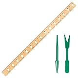 Foldable Plant Ruler Spacer Tool Seeder – Precise Planting for Vegetable Garden Yard – Wooden Seeding Spacing Ruler with Plant Dibble