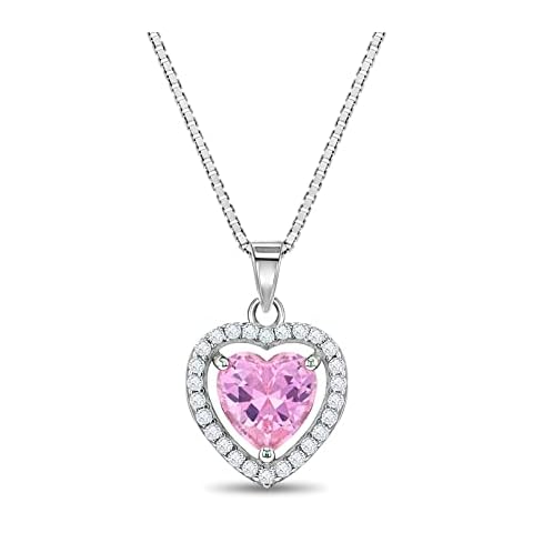 925 Sterling Silver Heart Pendant Necklace for Girls Cover