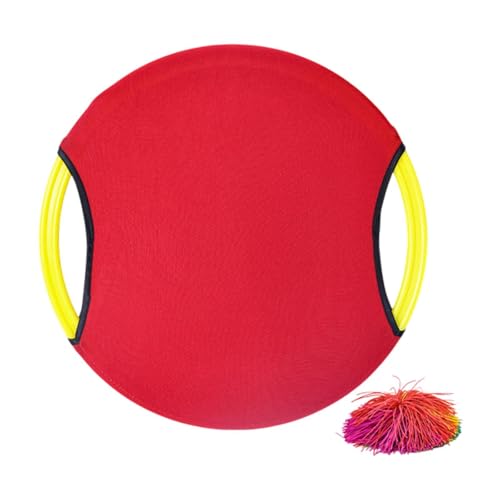 Yiju Trampoline Paddle Ball Set,Toss and Catch Game Parent Child Interaction Bouncy Paddle Stringy Ball Kids Play for Lawn Family, Red