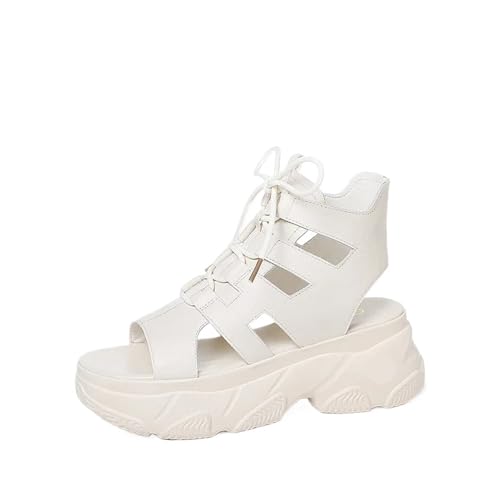 Sandals Women Summer fashion sandals, high-end lace up shoes, black casual outdoor platform beach shoes for women