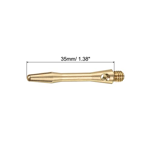 Image of PATIKIL 35mm Aluminum Dart Shafts, Medium 2BA Thread Dart Stems Dart Accessories Throwing Fitting for Steel Tip - 6 Pack (Brass Tone)