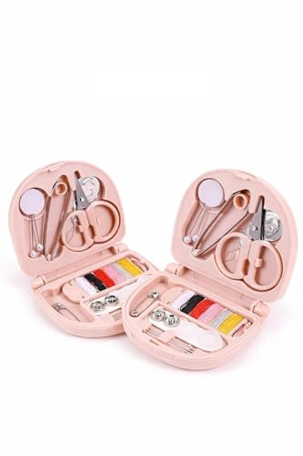 ASIORA Mini Travel Sewing Kit Beginner Mini Sewing Box Pocket Folding Sewing Kit, with Sewing Needle, Thread, Button, Pin, Scissors, Clip, Needle Threader - (Pack of 2)