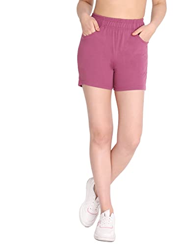 Image of CHKOKKO Women's Regular Cotton Regular Fit Plain Shorts for Women