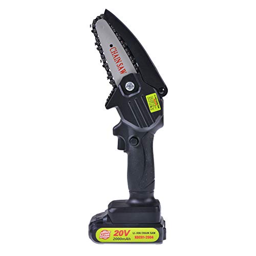DHQH Mini Chainsaw 4-Inch Cordless Power Chain Saws, Portable Electric Chainsaw, Pruning Shears Chainsaw for Courtyard Tree Branch Wood Cutting -Black