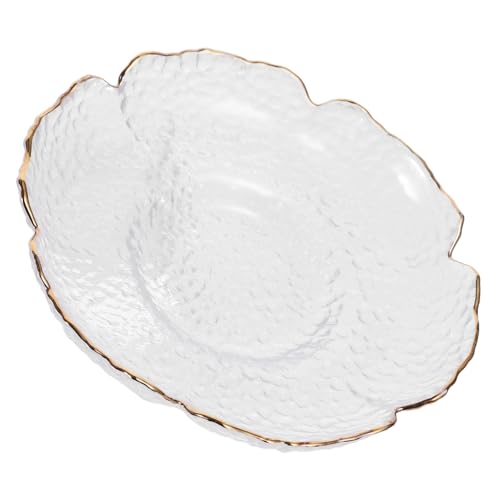 EXAOMBLE 金縁透明ガラス茶托 耐熱厚手カップマット 多機能ティー用装飾コースター テーブル保護 滑り止めデザイン 家 喫茶店 レストラン用