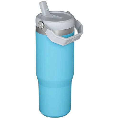 Image of Stanley IceFlow Flip Straw Tumbler with Handle 30 oz | Twist On Lid and Flip Up Straw | Leak Resistant Water Bottle | Insulated Stainless Steel |BPA-Free | Pool