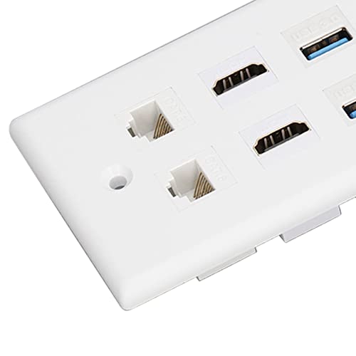 DAUERHAFT Placa de parede Cat 6, placa de parede Ethernet amplas aplicações ABS para computador para