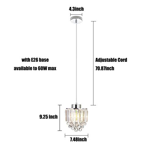 Cotulin ATPLFDBL006C-3-NEW Pack Decorative Crystal Pendant Light,Chrome Chandelier Pendant Lights For Kitchen Island Dining Room Living Room Bar Hanging Lighting Fixtures thumb #3
