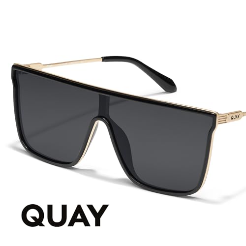 Image of QUAY Nightfall Remixed, Oversized Shield Sunglasses for Men & Women, Square Glasses with UV-Protected Lenses for Daily Use