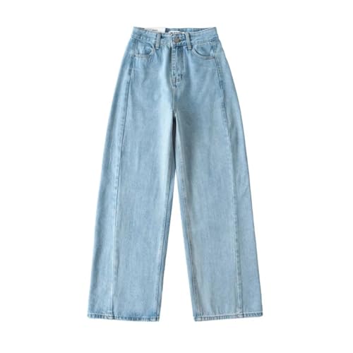 Women's Jeans High Waist Straight Wide Leg Solid Color Casual Denim Pants 2025 Summer3
