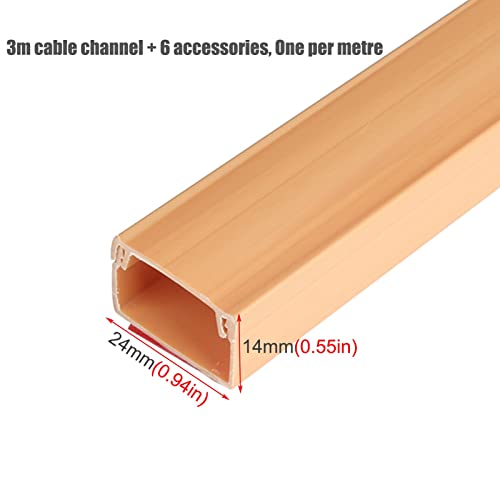 Cubierta para cables autoadhesiva de PVC, pintable y multicolor, 24 x 14 mm, para techo o esquinas, paquete de 3 (C) miniatura 2