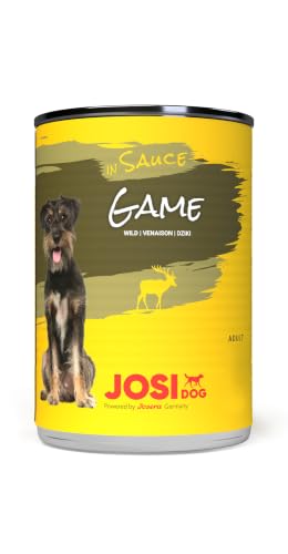 JosiDog Game in Sauce | 12x 415g | Hundefutter nass mit Wild in Soße