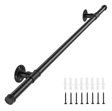 Corrimano per Scale Interne Esterne 1m Magtctyae Ringhiera per Scale in Ferro Battuto Sicurezza Nero Passamano per Scale Ferro Battuto Corrimano Scale per Bambini Anziani Disabili