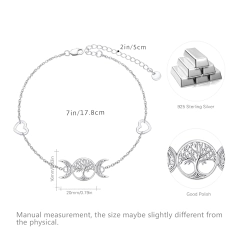 Image of Tree of life Bracelets Sterling Silver Hypoallergenic Tiny Family Tree Good Luck Bracelet Jewelry for Mother