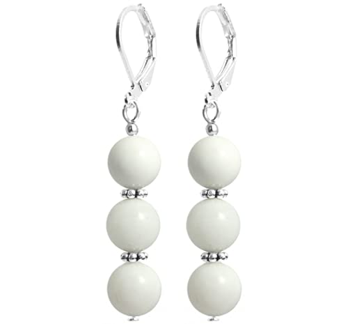 2LIVEfor Perlenohrringe Hängend Silber Tropfen Versilbert Tropfenform Ohrringe Perlen Perlmutt Weiß Creme Ohrhänger Perle (Weiß) Cover
