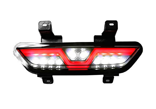 Ijdmtoy Smoked Lens Led Rear Foglamp Compatible With 2015-2017 Ford Mustang, Full Red Led Tail Light Assembly Functions As Reverse Light & Rear Fog Light #TOP3