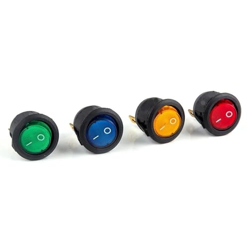 Interruptor redondo de encendido apagado 3PIN 250VAC con botón de plástico y luz LED Dian-Green 5