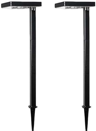 Black Solar LED Pathway Lights with Dual Color Options, 2-Pack