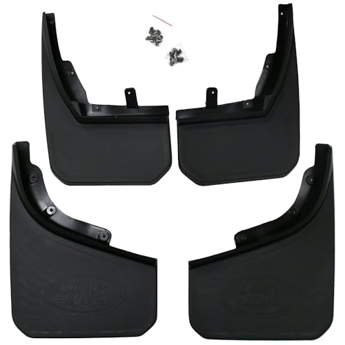 Image of KMH Premium Mud Flaps Compatible with Defender SUV | Imported Quality Mud Splash Guards Shields Durable Protection for Your Vehicle (Set of 4, Wooden Matte Black)