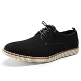 Allthemen Mocassino Basso Uomo Eleganti Scarpe Stringate Punta Tonda da Lavoro Oxford Casual da Barca Piatta Nero 43
