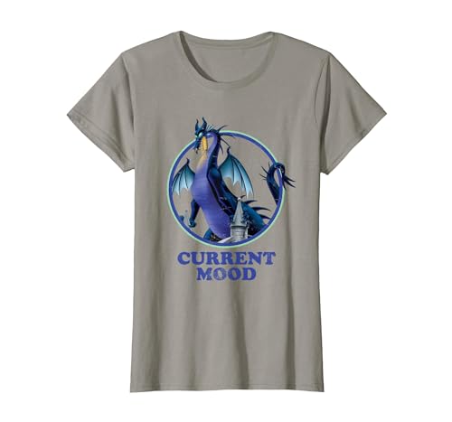 Image of Disney Sleeping Beauty Maleficent Dragon Current Mood T-Shirt, Women, Slate Grey, XX-Large