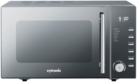VYTRONIX 900W Freestanding Microwave Oven - 25L, Silver - Image 2