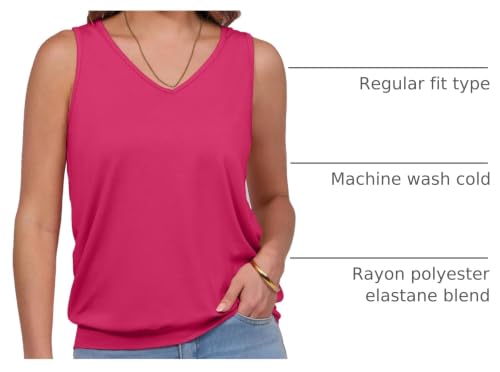 Image of ANRABESS Women Tank Tops Summer V Neck Sleeveless Casual Loose Fit Cute Cami Basic T Shirts Solid Tees 2026 Trendy Outfits