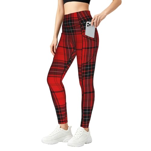 Pantalones de yoga para mujer anti-deslizamiento con cintura alta y bolsillos