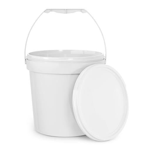 Image of EconoHome 1 Gallon Food Grade Round Plastic Bucket - Food Storage Deli Containers with Lids Ideal for Ice Cream, Soup, and Prep Containers - BPA-Free, Premium HDPE - 1 Pack
