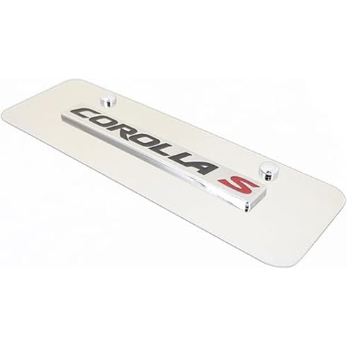 Image of Au-TOMOTIVE GOLD INC. Officially Licensed Corolla S Mini License Plate | Toyota, 3D Bar on Stainless Steel (Chrome)