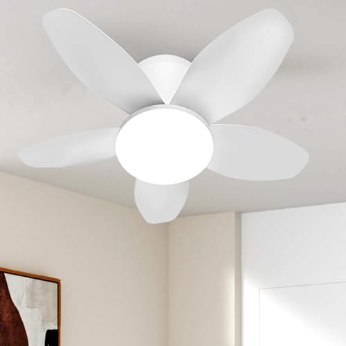 MENQANG 5-Blade Ceiling Fan with Light and Remote Control, Dimmable LED Lights & Quiet Reversible Motor, Modern Flush Mount Ceiling Fan for Bedroom, Living Room, Dining Room, Energy Efficient - image 2