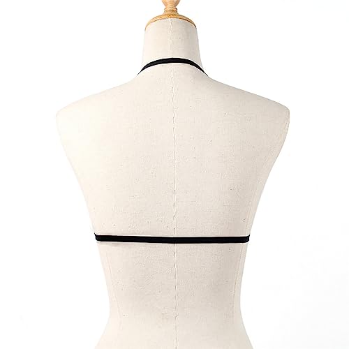 Offene Harness Bar für Frauen,Sexy Körper Harness BH Punk Körper Brustgurt Bikini BH Mehrschichtig Riemchen Accessoires Verführerisch Verstellbarer Halter Gürtel Bralette Crop Top Punk Gothic Schwarz