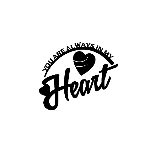 Image of eCraftIndia inchYou Are Always In My Heart Love Quote Black Black Engineered Wood Cutout Wall Art Decor - Ideal Gift For Loved Ones, Wife, Husband - Romantic Wall Hanging For Bedroom Or Living Room