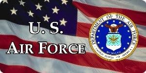U.S. Air Force with Flag Photo License Plate