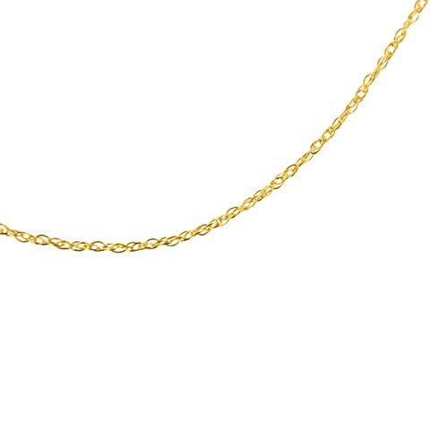 Solid 10K White, Rose or Yellow Gold 1/2 mm Slim and Dainty Rope Chain Necklace, Unisex Chain - Choice of Size and Color4